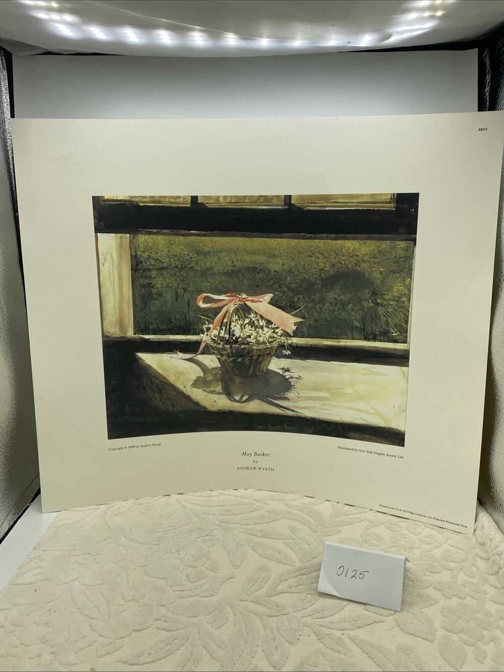 ANDREW WYETH "May Basket" Paper Print 19X 16.5” W/Borders, 1990